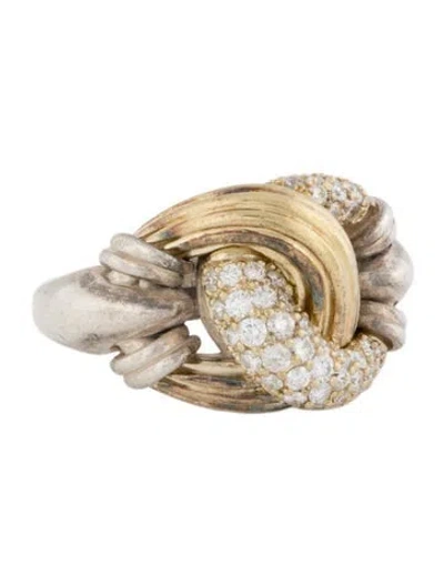 Pre-owned Lagos Diamond Caviar Knot Ring In Multi