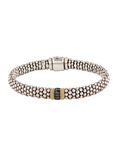 Pre-owned Lagos Diamond Caviar Lux Single Station Bracelet, 7.75" In Multicolor
