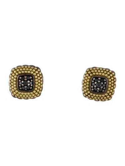 Pre-owned Lagos Diamond Caviar Lux Stud Earrings In Multi