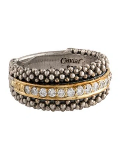 Pre-owned Lagos Diamond Caviar Ring In Multicolor
