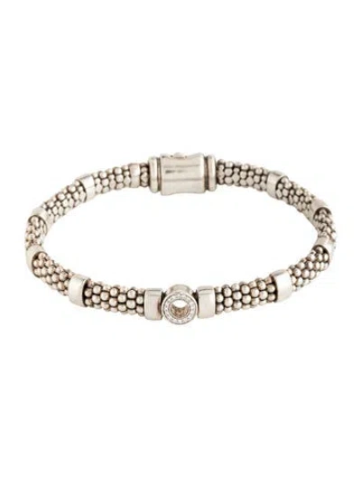 Pre-owned Lagos Diamond Caviar Spark Bead Bracelet, 6.75" In Multicolor