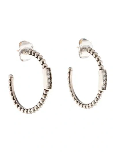 Pre-owned Lagos Diamond Caviar Spark Hoop Earrings In Multicolor