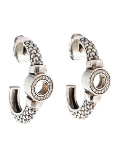 Pre-owned Lagos Diamond Caviar Spark Hoops In Multi