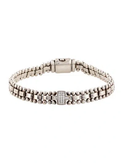 Pre-owned Lagos Diamond Caviar Spark Link Bracelet, 6.75" In Multicolor