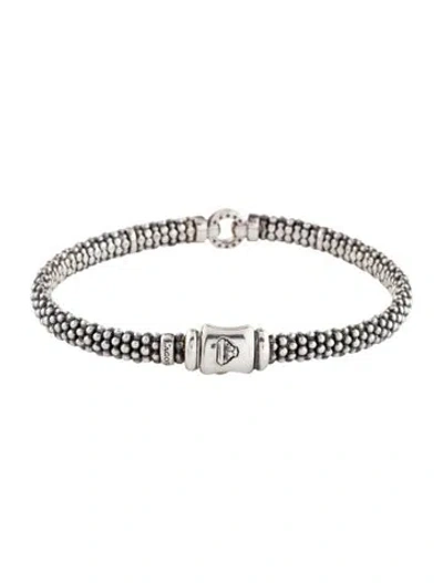 Pre-owned Lagos Diamond Circle Caviar Bracelet, 7.75" In Multi