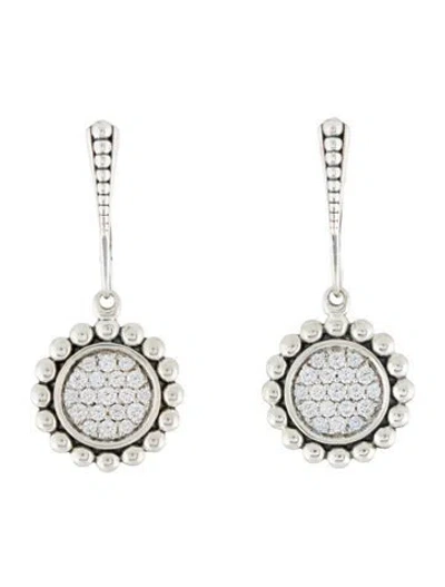 Pre-owned Lagos Diamond Circle Drop Earrings In Multi