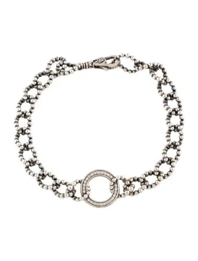Pre-owned Lagos Diamond Circle Link Bracelet, 7.25" In Multi