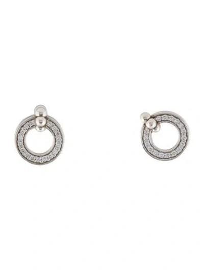 Pre-owned Lagos Diamond Circle Stud Earrings In Multi