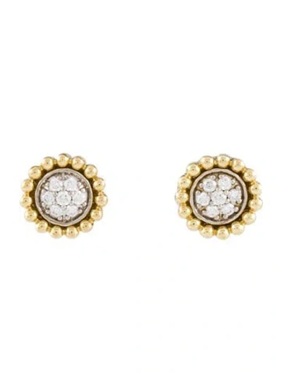 Pre-owned Lagos Diamond Cluster Stud Earrings In Multi