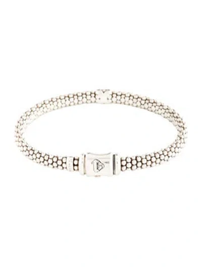 Pre-owned Lagos Diamond Embrace Caviar Bangle Bracelet, 6.75" In Multi