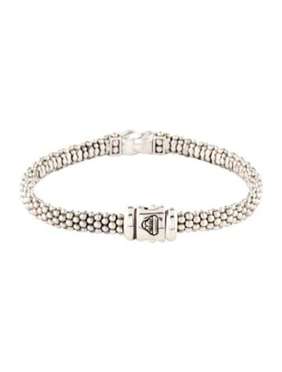Pre-owned Lagos Diamond Interlocking Bracelet, 6.75" In Multi