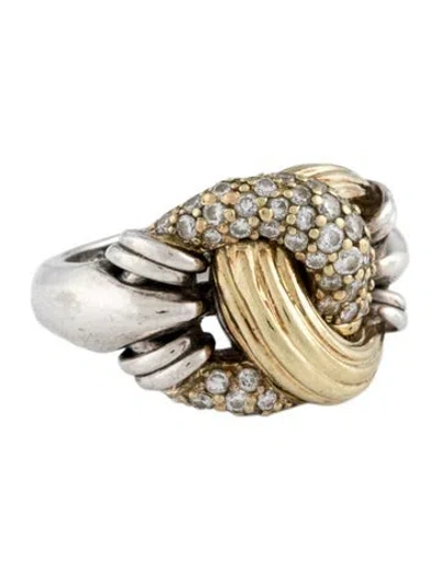 Pre-owned Lagos Diamond Knot Cocktail Ring In Multicolor
