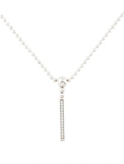 Pre-owned Lagos Diamond Linear Pendant Necklace, 18" In Multi