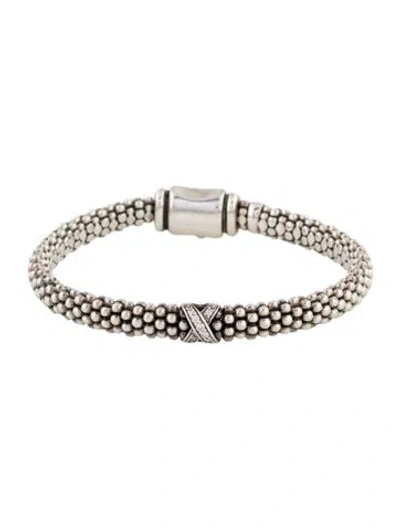 Pre-owned Lagos Diamond Link Bracelet, 6" In Multi