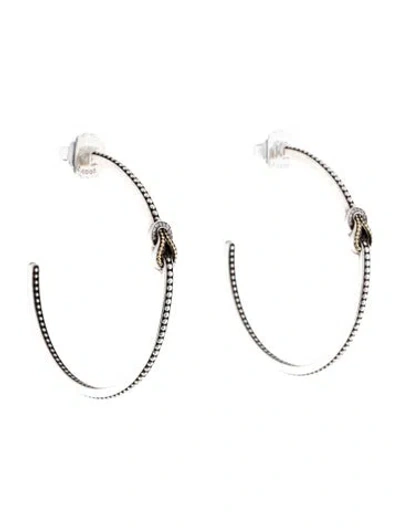 Pre-owned Lagos Diamond Love Knot Hoop Earrings In Multi