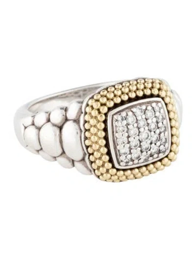 Pre-owned Lagos Diamond Lux Cocktail Ring In Multicolor