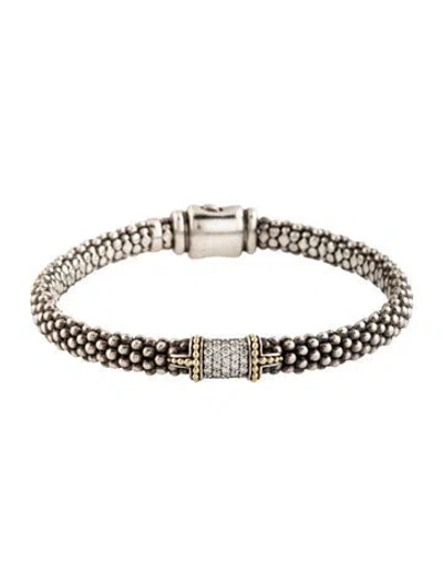 Pre-owned Lagos Diamond Lux Single Station Bracelet, 6.75" In Multicolor