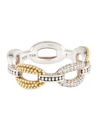 Pre-owned Lagos Diamond Small Eternity Ring In Multi