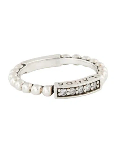 Pre-owned Lagos Diamond Stacking Ring In Multi
