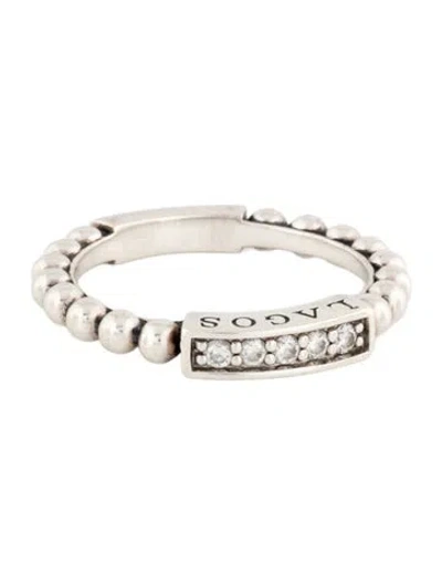 Pre-owned Lagos Diamond Stacking Ring In Multicolor