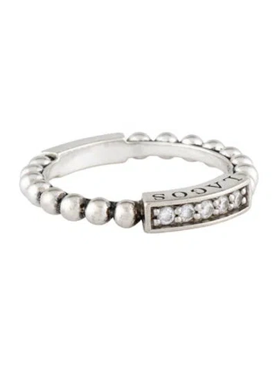 Pre-owned Lagos Diamond Stacking Ring In Multicolor