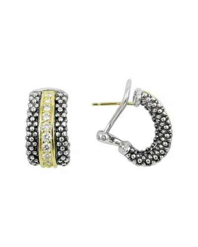 Lagos Diamonds & Caviar 18k & Silver 0.64 Cttw. Diamond Earrings