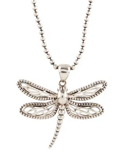 Pre-owned Lagos Dragonfly Pendant Necklace, 34" In Multi
