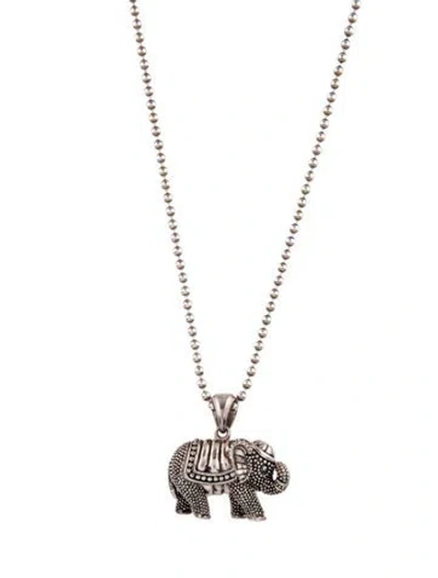 Pre-owned Lagos Elephant Pendant Necklace, 34" In Multi