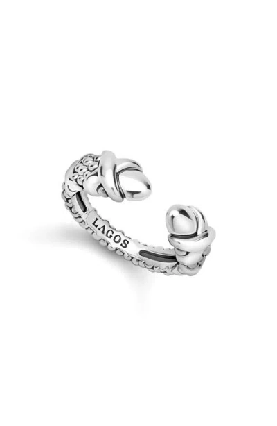 Lagos Embrace Sterling Silver Caviar Band Ring