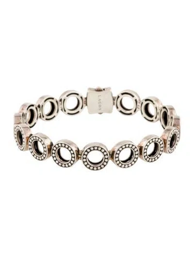 Pre-owned Lagos Enso Circle Link Bracelet, 6.75" In Multi
