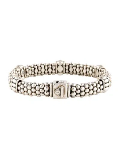 Pre-owned Lagos Fluted Beaded Bracelet, 6.75" In Multi