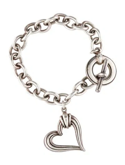 Pre-owned Lagos Heart Charm Bracelet, 6" In Multi