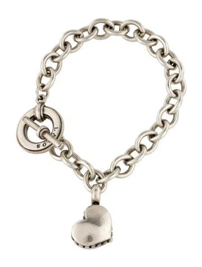Pre-owned Lagos Heart Toggle Charm Bracelet, 6" In Multi