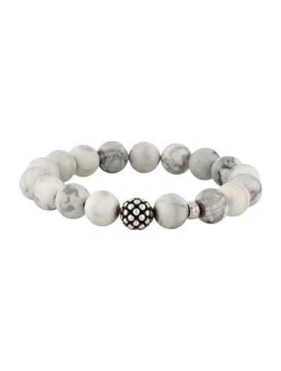 Pre-owned Lagos Howlite Station Bead Bracelet, 6.75" In Multicolor