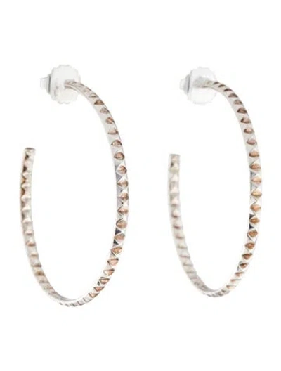 Pre-owned Lagos Inside -out Studded Hoop Earrings In Multi