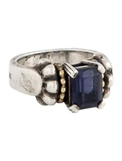 Pre-owned Lagos Iolite Caviar Ring In Multicolor