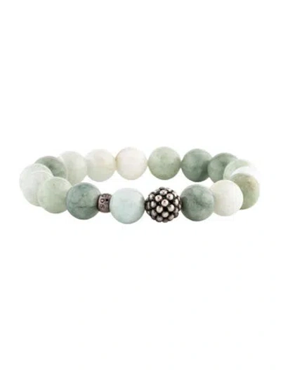 Pre-owned Lagos Jadeite Station Bead Bracelet, 6.25", 6.25" In Multicolor