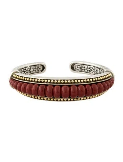 Pre-owned Lagos Jasper Caviar Cuff, 6.5" In Multi