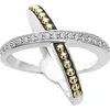 Lagos Ksl Diamond Pavé Crossover Ring In Silver/gold/diamond