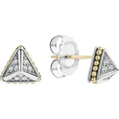 Lagos Ksl Lux Diamond Pyramid Stud Earrings In Metallic