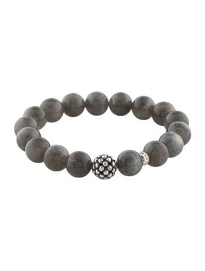 Pre-owned Lagos Labradorite Bead Bracelet, 6.5" In Multi