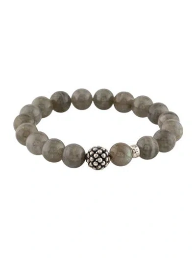 Pre-owned Lagos Labradorite Maya Station Bead Bracelet, 6.25" In Multicolor