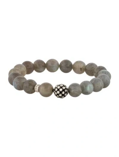 Pre-owned Lagos Labradorite Station Bead Bracelet, 6.25" In Multi