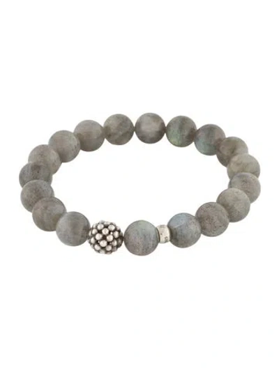 Pre-owned Lagos Labradorite Station Bead Bracelet, 6.5" In Multi