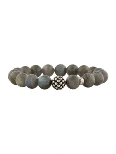 Pre-owned Lagos Labradorite Station Bead Bracelet, 6.5" In Multi