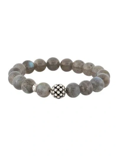 Pre-owned Lagos Labradorite Station Bead Bracelet, 6.5" In Multicolor