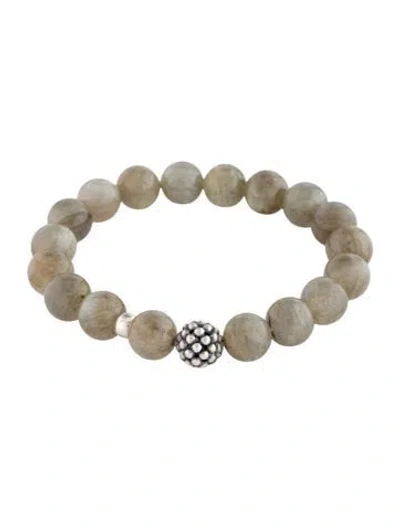 Pre-owned Lagos Labradorite Station Bead Bracelet, 6.75" In Multi