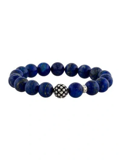 Pre-owned Lagos Lapis Lazuli Bead Station Bracelet, 6.25" In Multi