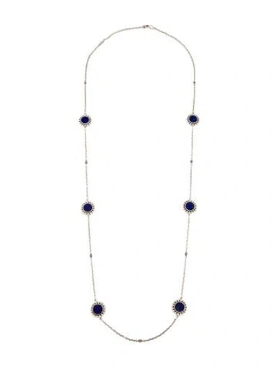 Pre-owned Lagos Lapis Lazuli Doublet Maya Station Necklace, 34", 34" In Multi