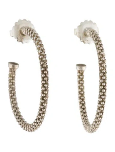 Pre-owned Lagos Large Caviar Hoop Earrings In Multi